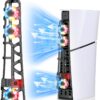 FASTSNAIL RGB Cooling Fan for PS5 Slim Digital/Disc with Automatic Fans Speed Adjustable by Temperature, Auto Power On/Off, Low Noise Cooling System with RGB LED, USB 3.0 Port, 3 Fans for PS5 Slim - Image 2