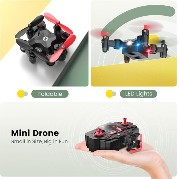 Holy Stone HS190 Foldable Mini Nano RC Drone for Kids Gift Portable Pocket Quadcopter with Altitude Hold 3D Flips and Headless Mode Easy to Fly for Beginners - Image 9