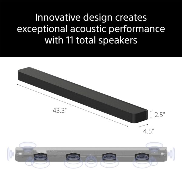 Sony BRAVIA Theater Bar 8 HT-A8000 - Home Theater Sound System with with 11 Speakers, Innovative Acoustic Design, and 360 Spatial Sound Mapping, Theater Bar 8 Soundbar - Image 5