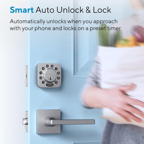 ULTRALOQ Smart Door Lock - U-Bolt Smart Lock with WiFi Bridge - Keyless Entry Door Lock - Smart Locks for Front Door - Smart Deadbolt Lock - App Remote Control - Share Codes - Auto Lock - Satin Nickel - Image 4