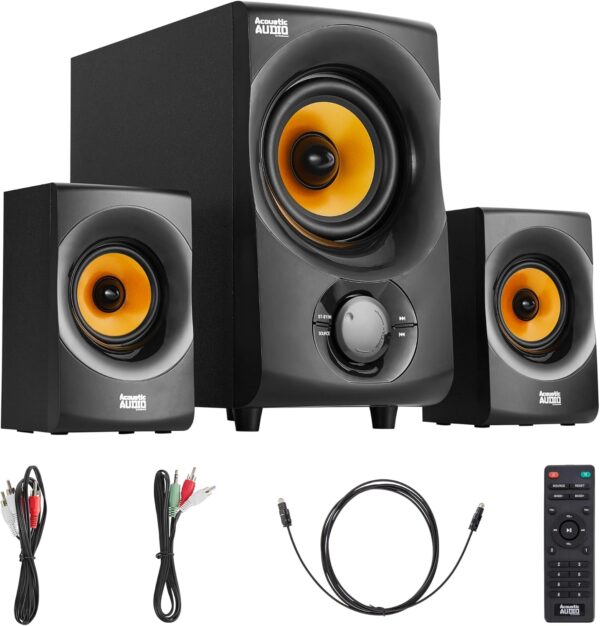 Acoustic Audio by Goldwood Bluetooth 2.1 Speaker System 2.1-Channel Home Theater Speaker System, Black (AA2170) - Image 2