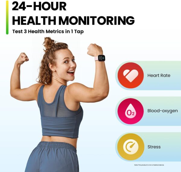 Amazfit Bip 5 Smart Watch 46mm, GPS, Alexa Built-in, Bluetooth Calling, 10-Day Battery, Heart-Rate & VO2 Max, Sleep Health Monitoring, AI Fitness App,120+ Sports Modes, for Android & iPhone, Pink - Image 10