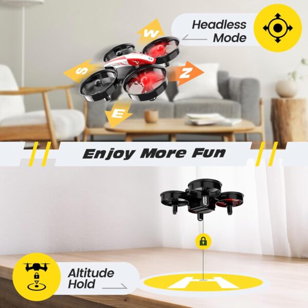 Holy Stone Mini Drone for Kids and Beginners RC Nano Quadcopter Indoor Small Helicopter Plane with Auto Hovering, 3D Flips, Headless Mode and 3 Batteries, Great Gift Toy for Boys and Girls, Red - Image 7