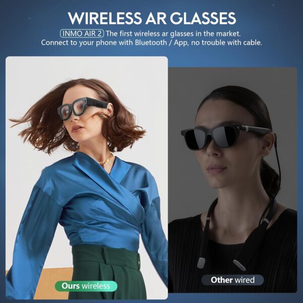 inmo Air 2 AR Glasses Wireless, Smart ChatGPT AR Glasses with 1080P Micro-OLED Virtual Theater, Augmented Reality Glasses with Camera,10 Languages Translation,Watching Movies,Phone Calls,Teleprompter - Image 4