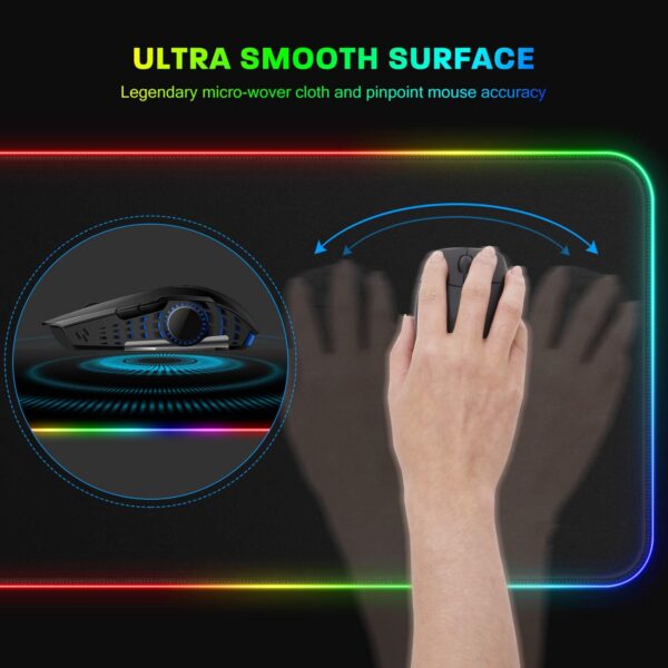 YXLILI Mouse Pad Gaming Large Mouse Pads for Keyboard and Mouse Extended RGB Mouse Mat, 12 Lighting Modes, Waterproof, Non-Slip Rubber Base XXL Mousepads for Desk Computer PC Laptop-31.5 X 12inches - Image 5