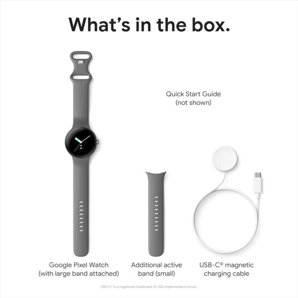 Google Pixel Watch - Android Smartwatch with Fitbit Activity Tracking - Heart Rate Tracking - Polished Silver Stainless Steel case with Chalk Active band - LTE - Image 13