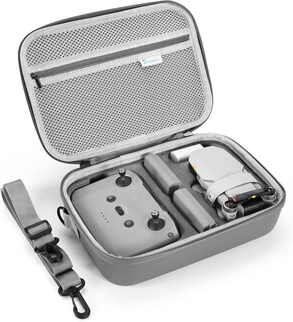 Skyreat Mini 4K / Mini 2 SE Case, Portable Small Leather PU Case for DJI Mini 4K/Mini 2 SE Drone and Controller Accessories,Compact Storage Travel Case with Should Strap,Handle and Propeller Holders - Image 2