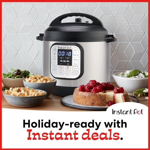 Instant Pot Duo 7-in-1 Electric Pressure Cooker, Slow Cooker, Rice Cooker, Steamer, Sauté, Yogurt Maker, Warmer & Sterilizer, Includes App With Over 800 Recipes, Stainless Steel, 8 Quart - Image 3