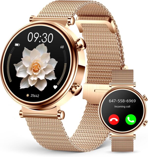 2024 Smart Watch (Answer/Make Calls), AMOLED Display Fitness Tracker, Heart Rate/Sleep Monitor/Pedometer/Calories, Multiple Sports Modes, Waterproof Women's Watch for Android iPhone - Image 2