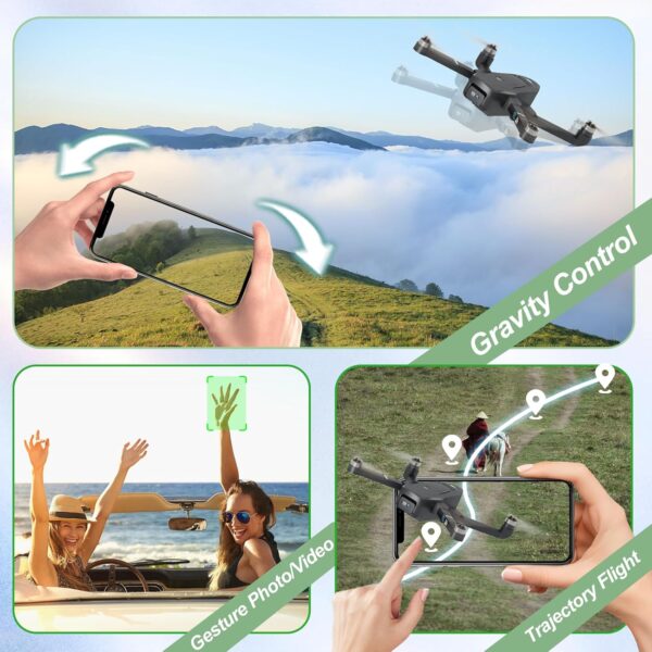 Drone with Camera Brushless Motor Drones for Adults Beginners 2 Cameras FPV RC Quadcopters Foldable Motorized Adjustable 1080P HD UAV APP Control 3D Flips Easy to Fly Toys Carrying Bag - Image 7