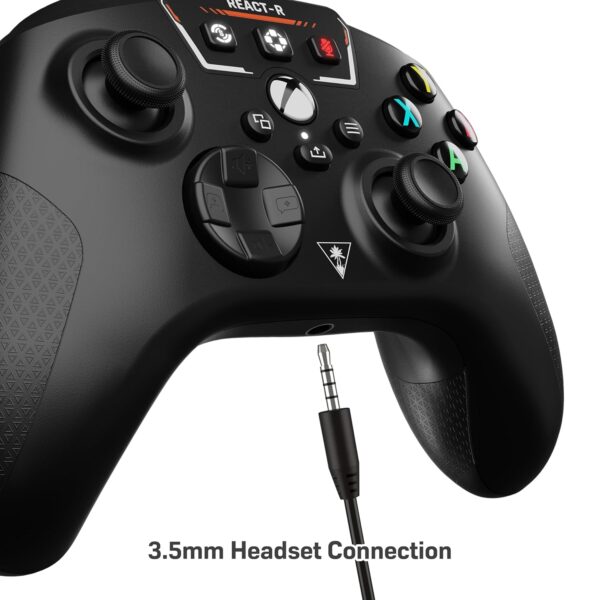 Turtle Beach REACT-R Controller Wired Game Controller – Xbox Series X, Xbox Series S, Xbox One & Windows – Audio Controls, Mappable Buttons, Textured Grips – Black - Image 7