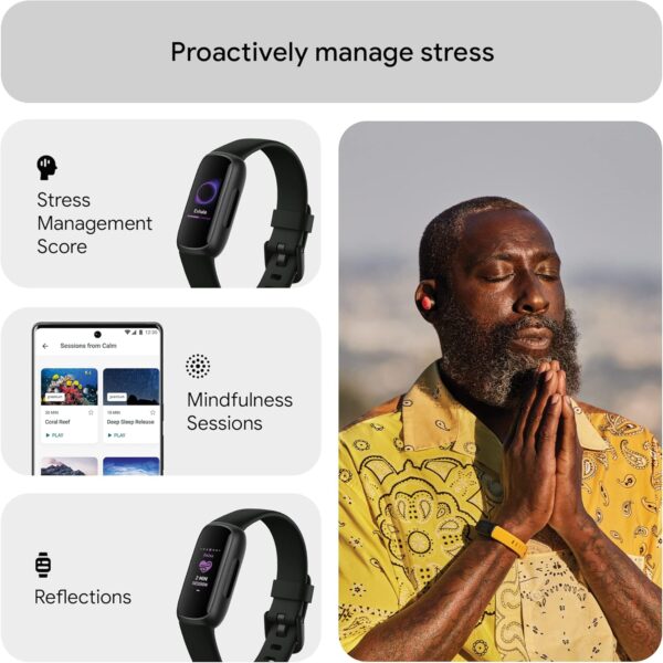 Fitbit Sense 2 Advanced Health and Fitness Smartwatch with Tools to Manage Stress and Sleep & Inspire 3 Health &-Fitness-Tracker with Stress Management - Image 8