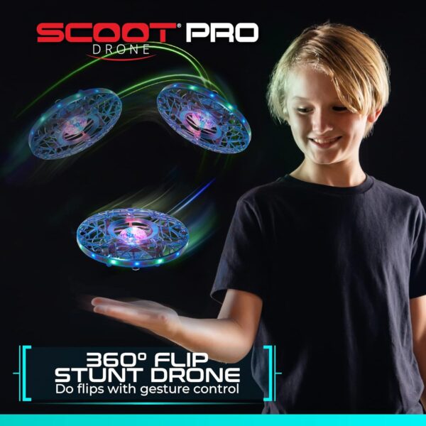 Force1 Scoot Pro Hand Operated Drone for Kids or Adults - Induction Hands Free Motion Sensors Mini Drone with Bright LED Projection, 360 Flips, Easy Indoor Small UFO Flying Orb Ball Toy for Boys Girls - Image 8