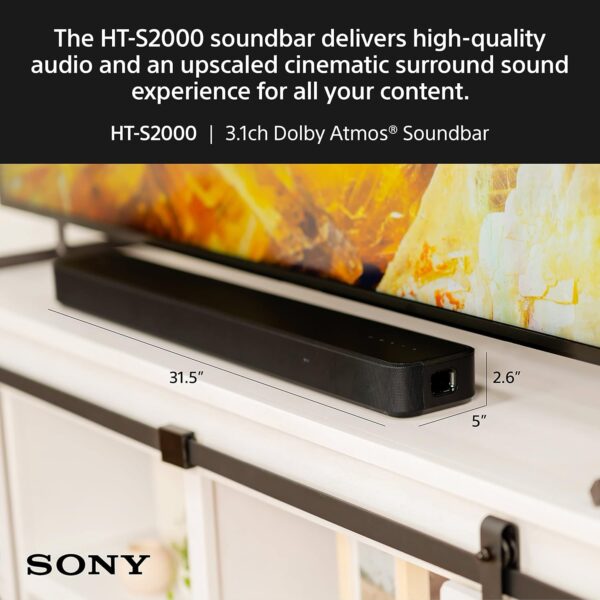 Sony HT-S2000 Compact 3.1 Ch Dolby Atmos Sound Bar. - Image 3