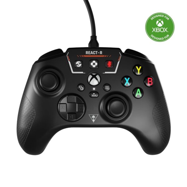 Turtle Beach REACT-R Controller Wired Game Controller – Xbox Series X, Xbox Series S, Xbox One & Windows – Audio Controls, Mappable Buttons, Textured Grips – Black - Image 2