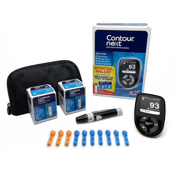 Ascensia CONTOUR NEXT Blood Glucose Monitoring System – All-in-One Kit for Diabetes with Glucose Monitor and 20 Test Strips For Blood Sugar & Glucose Testing - Image 2