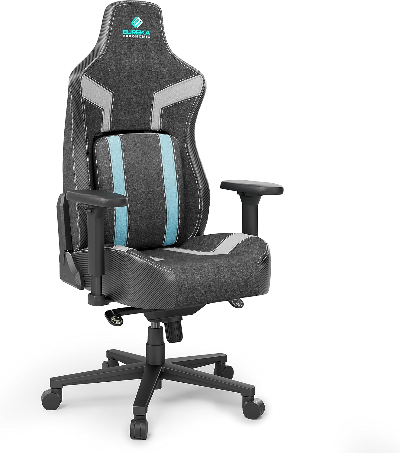 EUREKA ERGONOMIC Gaming Chair, Computer Gamer Chair with Lumbar Support, High Back Office Chair 4.3in Seat Thicker Cushion, Official Blast Competition Chair Python II, Ergonomic Chair（Blue）