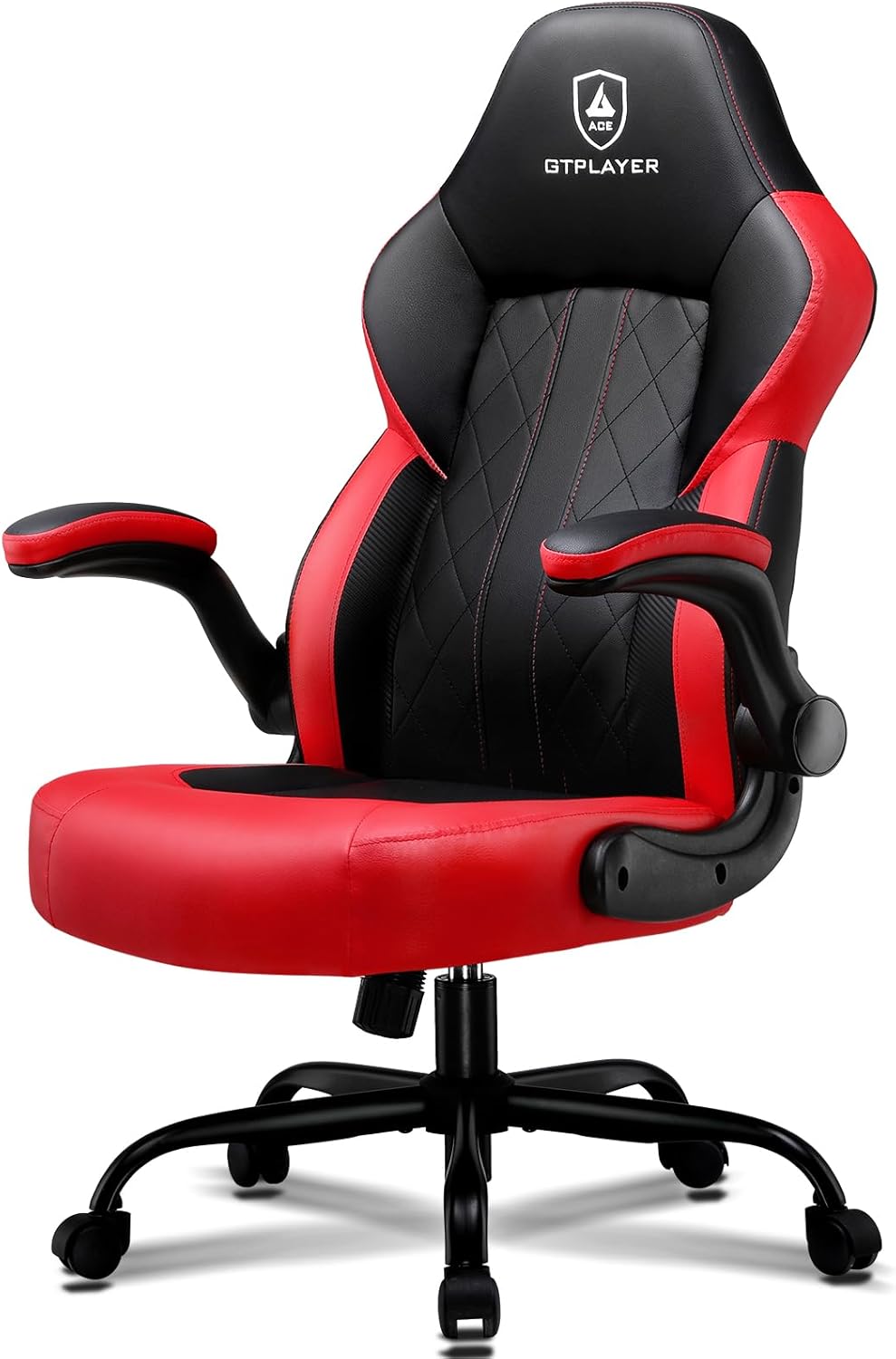 GTPLAYER Gaming Chair,Ergonomic Computer Desk Chair with Footrest and Massage Lumbar Support, High Recliner Chair with 360° Swivel Seat and Headrest (Red)