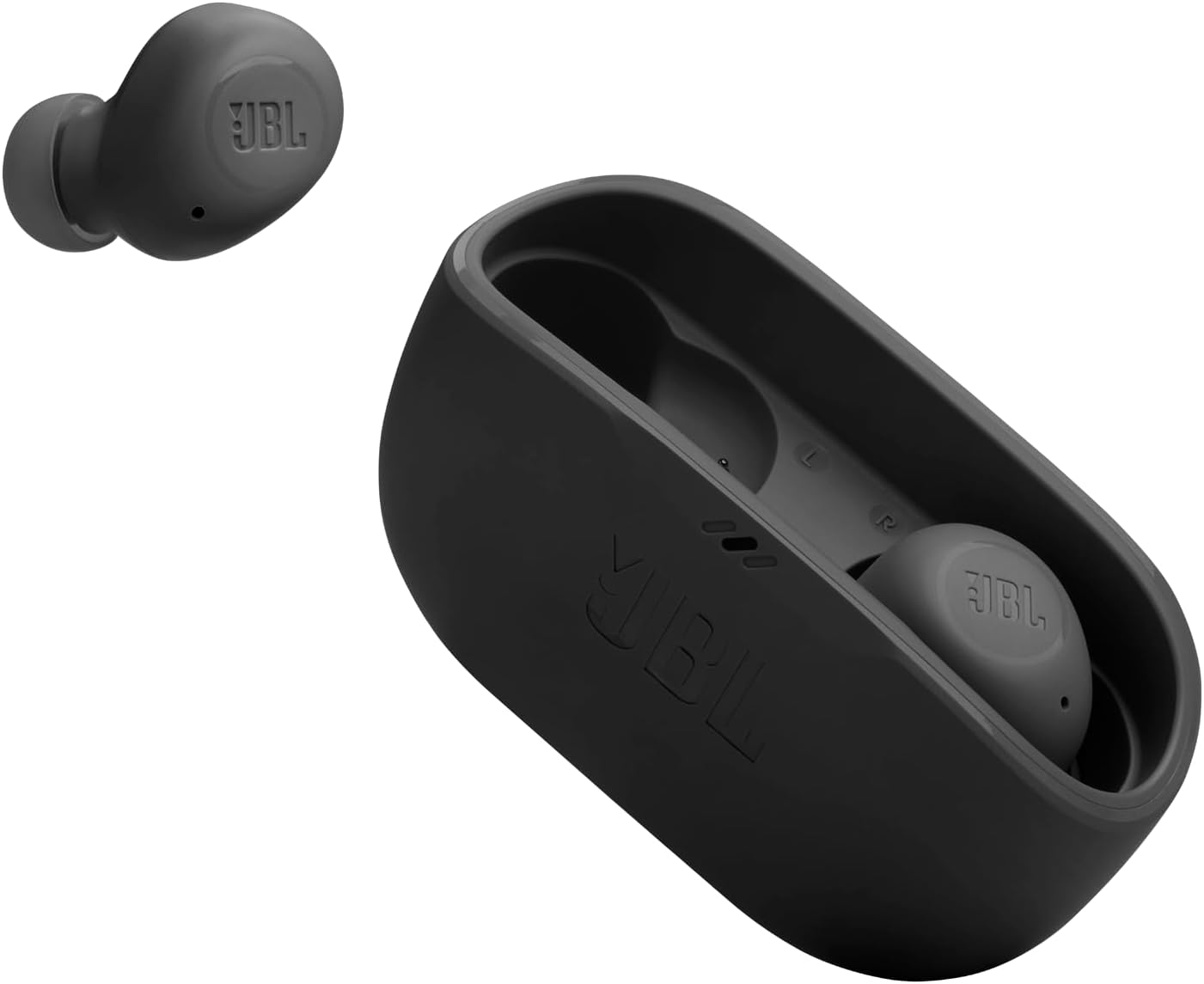 JBL Vibe Buds – True Wireless Earbuds, Smart Ambient, VoiceAware, Up to 32 total hours of battery life with speed charging, Water and dust resistant, JBL Deep Bass Sound (Black)