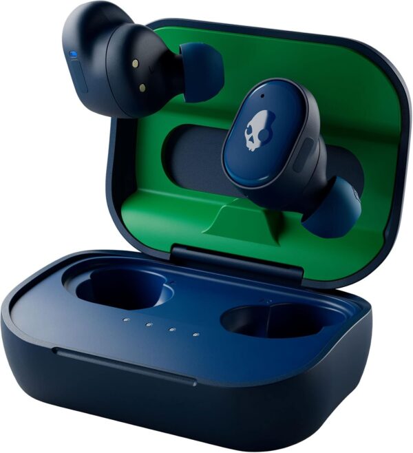 Skullcandy Grind In-Ear Wireless Earbuds, 40 Hr Battery, Skull-iQ, Alexa Enabled, Microphone, Works with iPhone Android and Bluetooth Devices - Dark Blue/Green