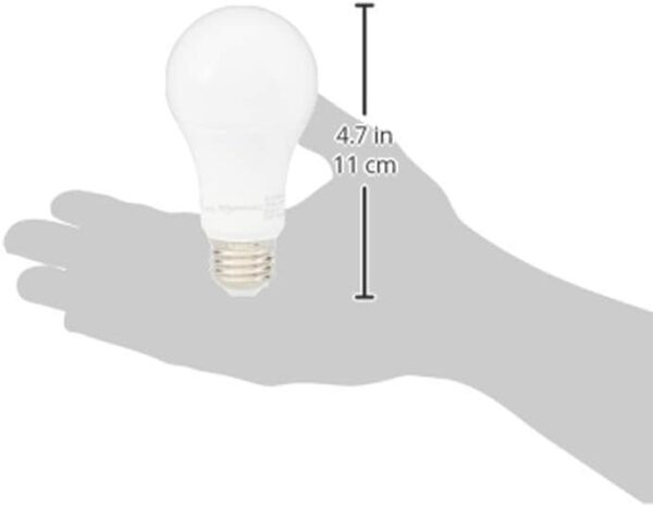 Amazon Basics A19 LED Light Bulb, 100 Watt Equivalent, Energy Efficient 15W, E26 Standard Base, Soft White 2700K, Dimmable, 10,000 Hour Lifetime , 6-Pack - Image 9