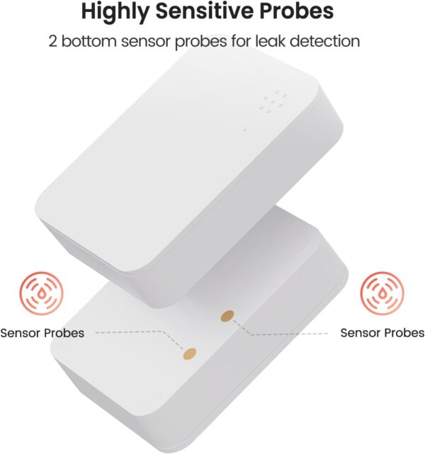 TREATLIFE WiFi Water Leak Detector 3 Pack, Smart 2.4GHz Water Sensor Alarm with App Alerts, Compatible with Alexa, Google Home, Wireless Water Leak Sensor for Home, Basement, Kitchen, Bathroom - Image 6