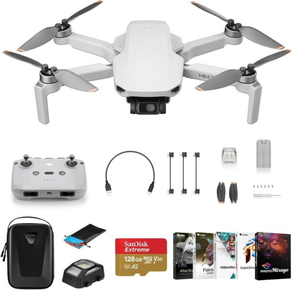 DJI Mini 2 SE Drone Bundle with 128GB microSD Card, Carrying Case, Corel PC Software Kit, Anti-Collision Light, Landing Pad - Image 2