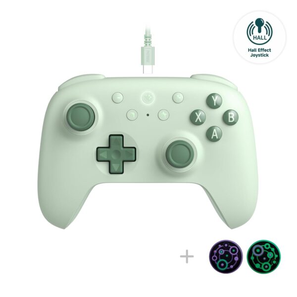 8Bitdo Ultimate 2C Hall Effect Joysticks and Hall Triggers Wired Controller for Windows PC and Android, with Remappable L4/R4 Bumpers, Turbo function & Rumble vibration (Green) - Image 2