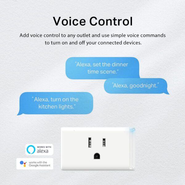 Kasa Smart Plug HS103P2, Smart Home Wi-Fi Outlet Works with Alexa, Echo, Google Home & IFTTT, No Hub Required, Remote Control,15 Amp,UL Certified, (Pack of 2) White - Image 4