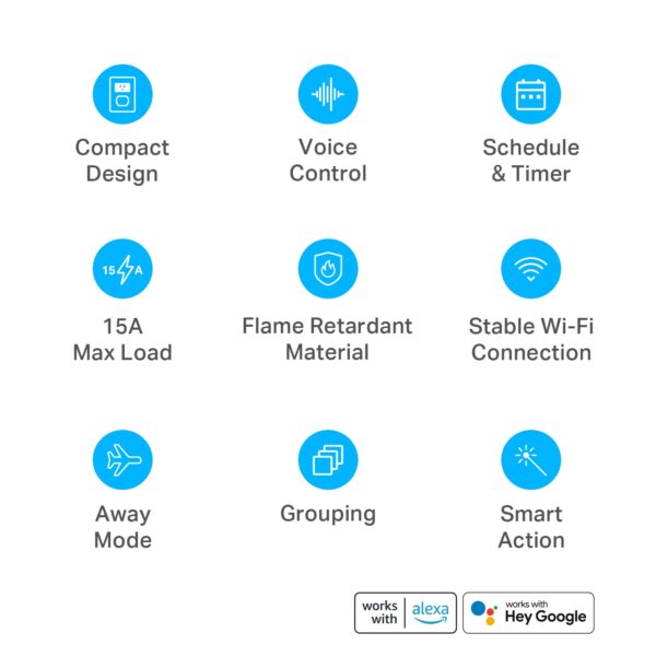 Kasa Smart Plug Ultra Mini 15A, Smart Home Wi-Fi Outlet Works with Alexa, Google Home & IFTTT, No Hub Required, UL Certified, 2.4G WiFi Only, 2 Count (Pack of 1)(EP10P2) , White - Image 4