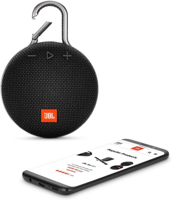 JBL Clip 3, Black - Waterproof, Durable & Portable Bluetooth Speaker - Up to 10 Hours of Play - Includes Noise-Cancelling Speakerphone & Wireless Streaming - Image 6