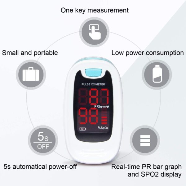 CONTEC LED CMS50M Pulse Oximeter,SpO2 and PR Value Waveform Blood Oxygen, Neck/Wrist Cord - Image 5