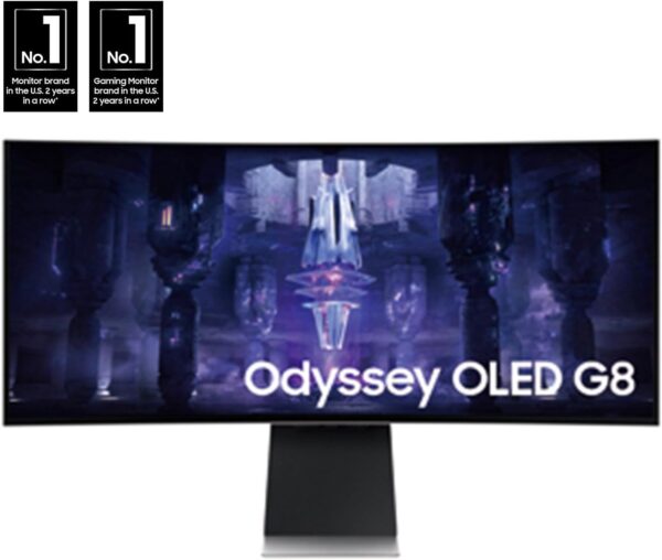 SAMSUNG 34" Odyssey G85SB Series QD-OLED Ultra WQHD Curved Gaming Monitor, 175Hz, 0.03ms, DisplayHDR True Black 400, AMD FreeSync Premium Pro, Advanced Game Streaming, LS34BG850SNXZA, 2023 - Image 3