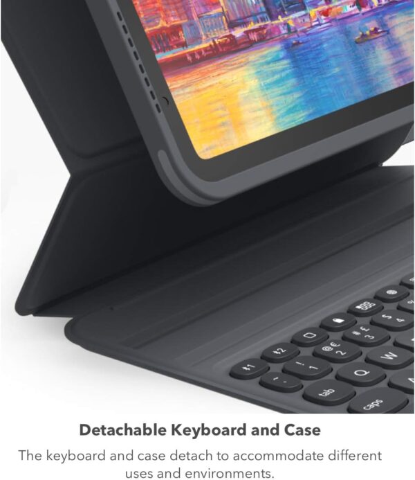 ZAGG Pro Keys Detachable Case and Wireless Keyboard for iPad Air 10.9" (Gen 4, Gen 5), iPad Air 11" (M2) - Multi-Device Bluetooth Pairing, Backlit Laptop-Style Keys, Apple Pencil Holder, Black - Image 4