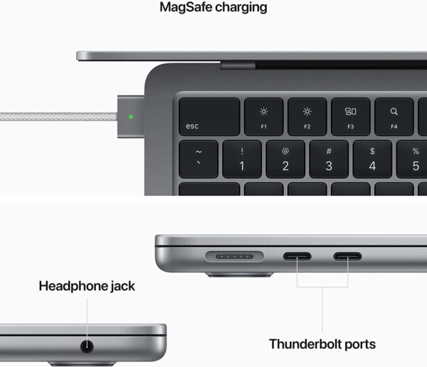 2022 Apple MacBook Air with Apple M2 chip (13-inch, 8GB RAM, 256GB SSD Storage) Space Gray (Renewed) - Image 7