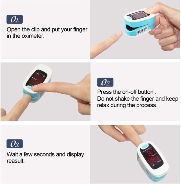 CONTEC LED CMS50M Pulse Oximeter,SpO2 and PR Value Waveform Blood Oxygen, Neck/Wrist Cord - Image 8