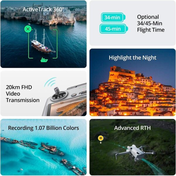 DJI Mini 4 Pro Fly More Combo Plus with DJI RC 2 (Screen Remote Controller), Folding Mini-Drone with 4K HDR Video Camera for Adults, 2 Extra Intelligent Flight Batteries Plus for 45-Min Flight Time - Image 6