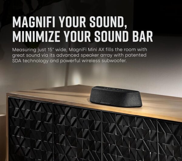 Polk MagniFi Mini AX Sound Bar with Wireless Subwoofer, Dolby Atmos and DTS:X Certified, Polk's Patented VoiceAdjust & SDA Technologies, Ultra-Compact Design, Easy Setup, Black - Image 4