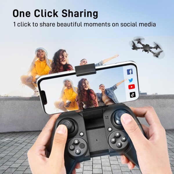 ATTOP Drone with Camera for Adults, 1080P Live Video 120°Wide Angle APP-Controlled Camera Drone for Kids over 8 Years Old, Beginner Friendly with 1 Key Fly/Land/Return, FPV Drone w/ Safe Emergency Stop, Remote/Voice/Gesture Control, 360°Flip, Carrying Case, 2 Batteries, VR Mode, Girls/Boys Gifts - Image 4