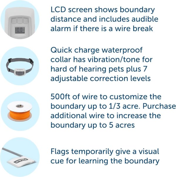 PetSafe Classic In-Ground Fence In Ground Cat Fence, Underground Dog Fence System Expandable Up to 5 Acres, Digital LCD Screen, 8 Different Collar Settings, Invisible Dog Fence - Image 4