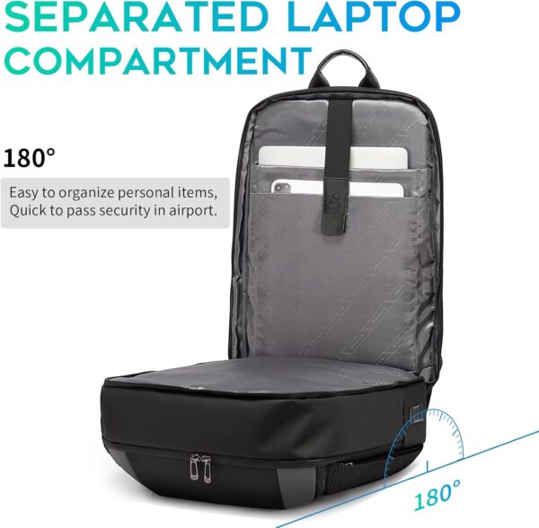 BANGE Travel Laptop Backpack Fits 15.6 Inch Notebook, Business Work Backpack with USB3.0 Fast Charging Port, Waterproof Travel Backpack With Luggage Sleeve… - Image 5