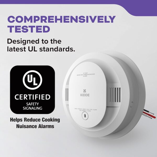 Kidde Hardwired Smoke & Carbon Monoxide Detector, 10-Year Battery Backup, Interconnectable LED Warning Light Indicators - Image 8