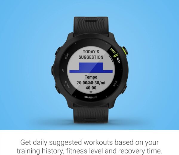 Garmin Forerunner 55, GPS Running Watch with Daily Suggested Workouts, Up to 2 weeks of Battery Life, Black (Renewed) - Image 6