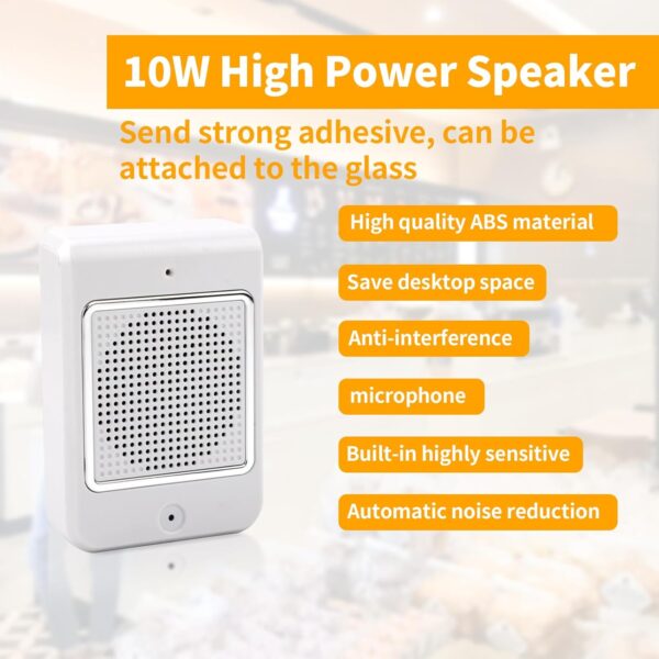 Window Speaker Intercom System,Wired Dual-Way Window Counter Intercom, High Power Speaker for Store,Business,Catering. - Image 7