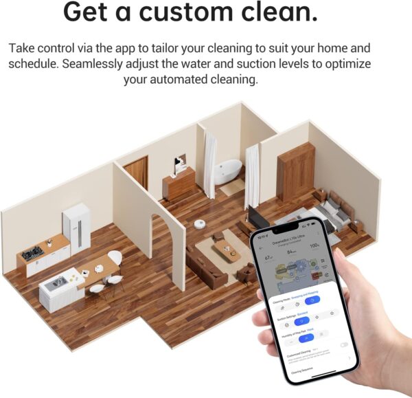 dreame L10s Ultra Robot Vacuum, 5300Pa Suction Robot Vacuum and Mop Combo, 60 Days Self-Emptying Robotic Vacuum, Auto Clean and Dry, AI Navigation, Robot Vacuum Cleaner for Pet Hair/Carpet/Hard Floor - Image 7