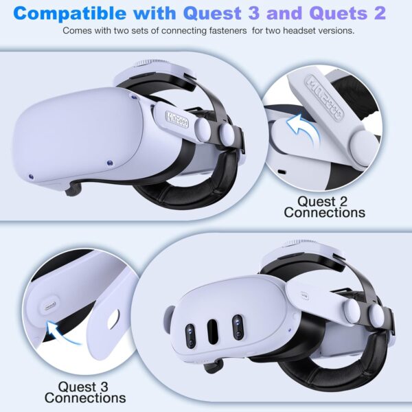 Kawaye Head Strap for Meta Quest 3S/Quest 3/Quest 2,Double Knobs Adjustable Elite Strap Replacement,VR Headset Accessories Strap Enhanced Support&Comfort&Reduce Pressure Extend Playtime for Oculus - Image 3