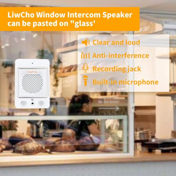 Window Speaker Intercom System,Wired Dual-Way Window Counter Intercom, High Power Speaker for Store,Business,Catering. - Image 3