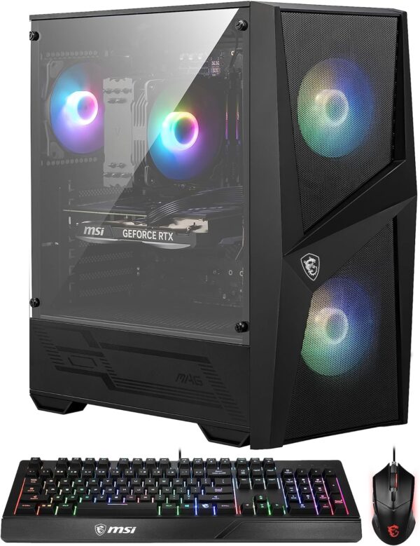 MSI Codex R Gaming Desktop: Intel Core i7-13700F, RTX 4060, 32GB DDR5, 1TB M.2 NVMe Gen3, RGB Fan Cooling, 650W 80+ Gold, Keyboard & Mouse, DIY Friendly, Windows 11 Pro: 13NUC7-069US,Black - Image 2