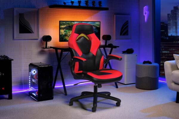 RESPAWN 3085 Gaming Chair - Gamer Chair and Computer Chair, Office Chair with Integrated Headrest, Gaming Chair for Adults, Adjustable Tilt Tension & Tilt Lock - Red - Image 2