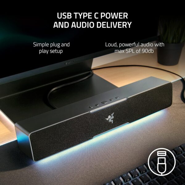 Razer Leviathan V2 X: PC Soundbar with Full-Range Drivers , USB Type C Power and Audio Delivery, Bluetooth 5.0 (Renewed) - Image 5